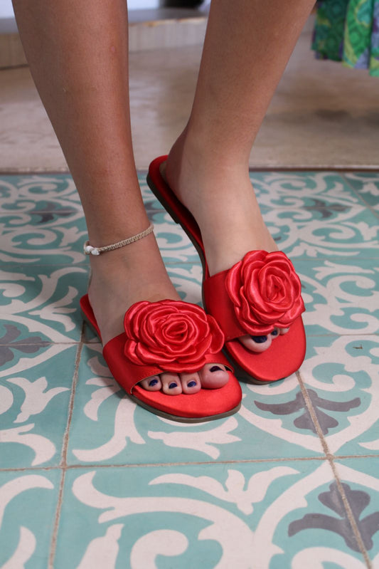 Sandalia Flor Rojo