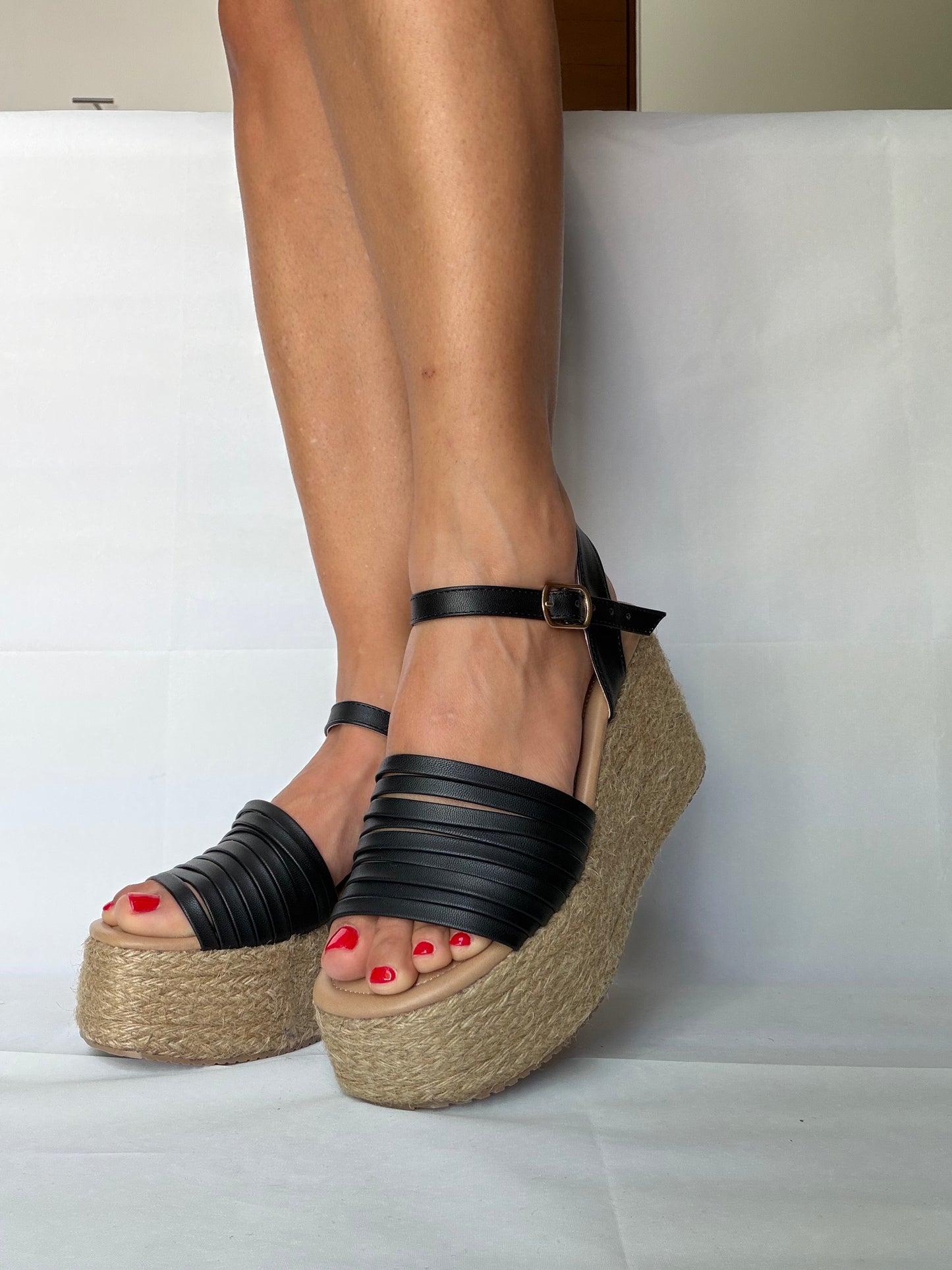 Plataforma Grety 8 tiras Negro