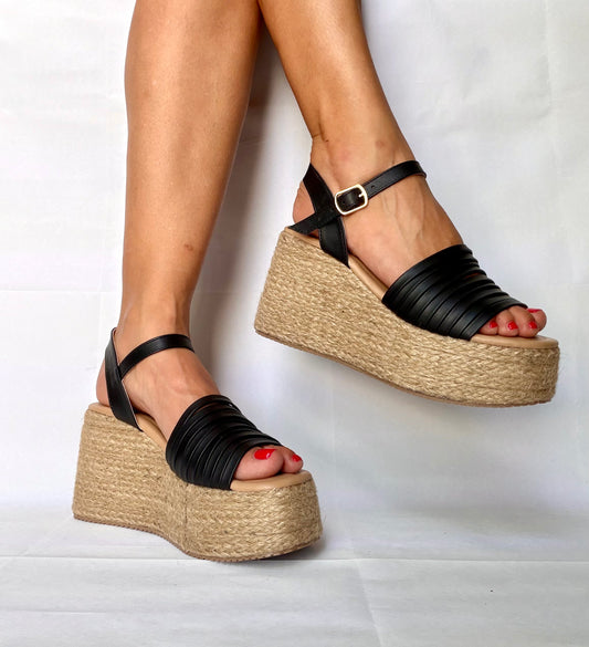 Plataforma Grety 8 tiras Negro